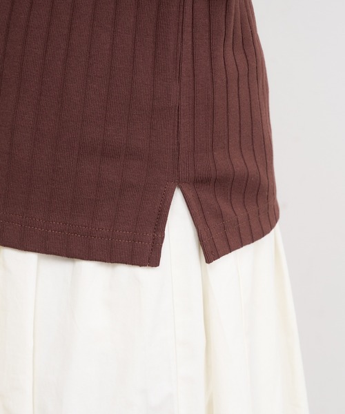 natural couture(ナチュラルクチュール)の「2WAYワイドリブタンク(タンクトップ・レディース・ブラック/アイボリー/オレンジ/ベージュ/ブラウン・FREE)」の15枚目の写真