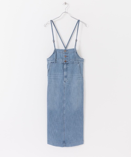 URBAN RESEARCH ROSSO（アーバンリサーチロッソ）の「【別注】Wrangler　SALOPETTE SKIRT（サロペット/オーバーオール・レディース・インディゴブルー/ライトインディゴブルー・SMALL/MEDIUM）」の6枚目の写真