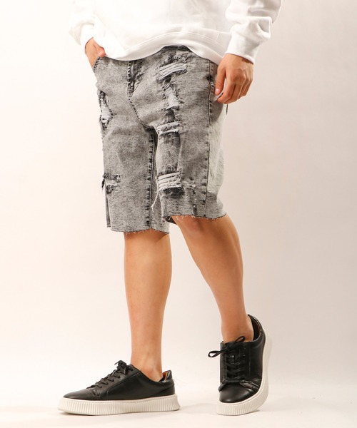 LRG（エルアールジー）の「LRG デニムハーフパンツ（デニムパンツ・メンズ・ネイビー/グレー/オリーブ/ブラック/ブルー・38/36/34/30/32）」の2枚目の写真