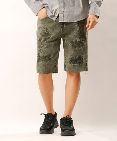 LRG（エルアールジー）の「LRG デニムハーフパンツ（デニムパンツ・メンズ・ネイビー/グレー/オリーブ/ブラック/ブルー・38/36/34/30/32）」の3枚目の写真