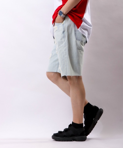 LRG（エルアールジー）の「LRG デニムハーフパンツ（デニムパンツ・メンズ・ネイビー/グレー/オリーブ/ブラック/ブルー・38/36/34/30/32）」の5枚目の写真