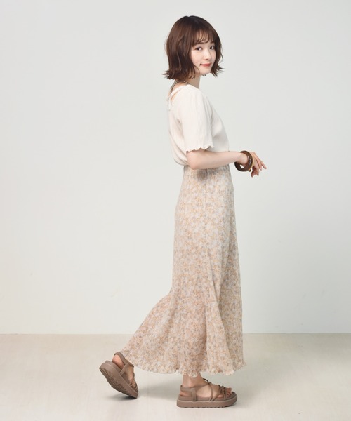 RETRO GIRL（レトロガール）の「2WAYテレコ半袖Tee（Tシャツ/カットソー・レディース・ブルー/ブラック/アイボリー/ブラウン・FREE）」の5枚目の写真