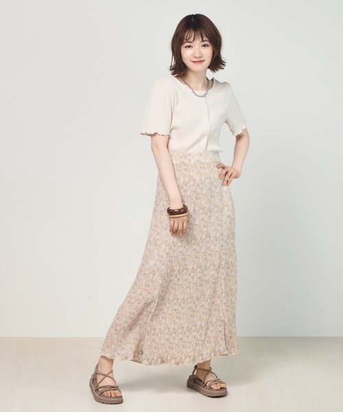 RETRO GIRL（レトロガール）の「2WAYテレコ半袖Tee（Tシャツ/カットソー・レディース・ブルー/ブラック/アイボリー/ブラウン・FREE）」の6枚目の写真