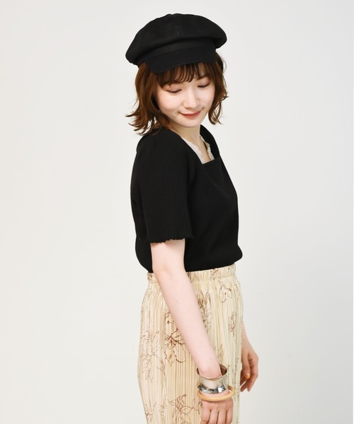 RETRO GIRL（レトロガール）の「2WAYテレコ半袖Tee（Tシャツ/カットソー・レディース・ブルー/ブラック/アイボリー/ブラウン・FREE）」の15枚目の写真