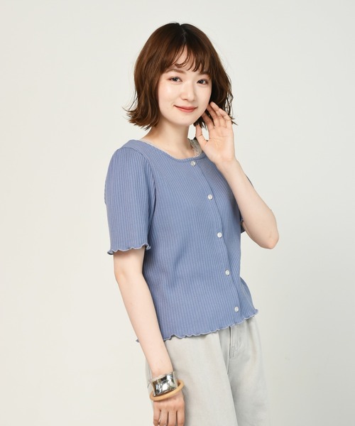 RETRO GIRL（レトロガール）の「2WAYテレコ半袖Tee（Tシャツ/カットソー・レディース・ブルー/ブラック/アイボリー/ブラウン・FREE）」の19枚目の写真