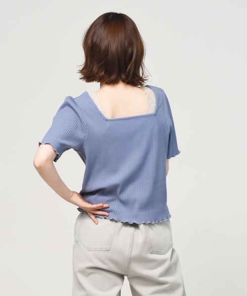 RETRO GIRL（レトロガール）の「2WAYテレコ半袖Tee（Tシャツ/カットソー・レディース・ブルー/ブラック/アイボリー/ブラウン・FREE）」の20枚目の写真