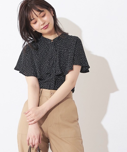 natural couture(ナチュラルクチュール)の「プチプラケープカラーブラウス(シャツ/ブラウス・レディース・オフホワイト/ミント/その他1/その他2/ライトベージュ・FREE)」の5枚目の写真