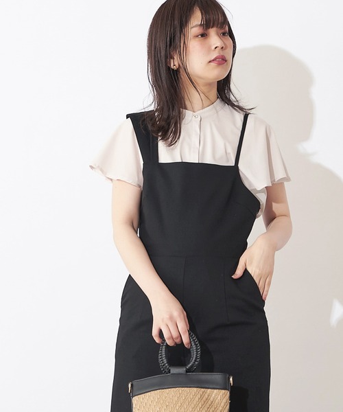 natural couture(ナチュラルクチュール)の「プチプラケープカラーブラウス(シャツ/ブラウス・レディース・オフホワイト/ミント/その他1/その他2/ライトベージュ・FREE)」の2枚目の写真
