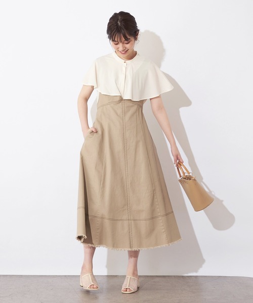 natural couture(ナチュラルクチュール)の「プチプラケープカラーブラウス(シャツ/ブラウス・レディース・オフホワイト/ミント/その他1/その他2/ライトベージュ・FREE)」の9枚目の写真
