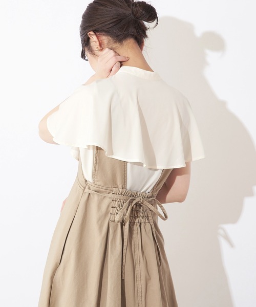 natural couture(ナチュラルクチュール)の「プチプラケープカラーブラウス(シャツ/ブラウス・レディース・オフホワイト/ミント/その他1/その他2/ライトベージュ・FREE)」の8枚目の写真