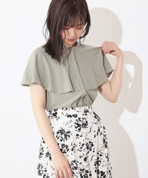 natural couture(ナチュラルクチュール)の「プチプラケープカラーブラウス(シャツ/ブラウス・レディース・オフホワイト/ミント/その他1/その他2/ライトベージュ・FREE)」の14枚目の写真