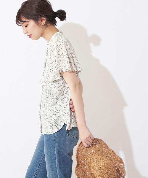 natural couture(ナチュラルクチュール)の「プチプラケープカラーブラウス(シャツ/ブラウス・レディース・オフホワイト/ミント/その他1/その他2/ライトベージュ・FREE)」の20枚目の写真