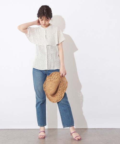 natural couture(ナチュラルクチュール)の「プチプラケープカラーブラウス(シャツ/ブラウス・レディース・オフホワイト/ミント/その他1/その他2/ライトベージュ・FREE)」の21枚目の写真