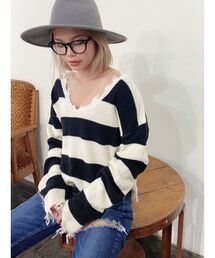 GYDA | VネックグラインダーニットTOPS(ニット/セーター)