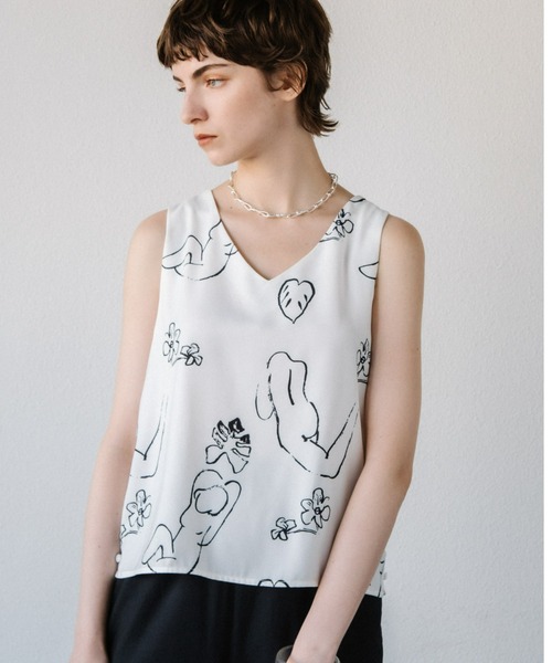 ACCL（エーシーシーエル）の「アートテキスタイル ノースリーブブラウス（シャツ/ブラウス・レディース・ピンク/ホワイト・FREE）」の10枚目の写真