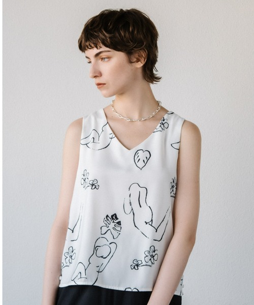 ACCL（エーシーシーエル）の「アートテキスタイル ノースリーブブラウス（シャツ/ブラウス・レディース・ピンク/ホワイト・FREE）」の11枚目の写真