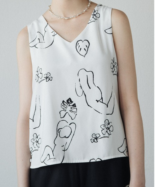 ACCL（エーシーシーエル）の「アートテキスタイル ノースリーブブラウス（シャツ/ブラウス・レディース・ピンク/ホワイト・FREE）」の9枚目の写真