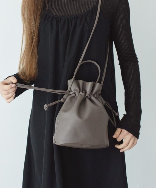 追跡有★S'AIME 2WAY 巾着 キャンバス ショルダーバッグ S 追跡有☆S'AIME 2WAY 巾着 キャンバス ショルダーバッグ S