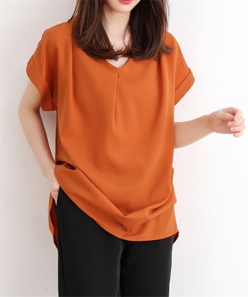 MAISON DE THERESE（メゾン ド テレーズ）の「バックﾌﾟﾘｰﾂ切替ブラウス（シャツ/ブラウス・レディース・ホワイト/オレンジ・FREE）」の7枚目の写真