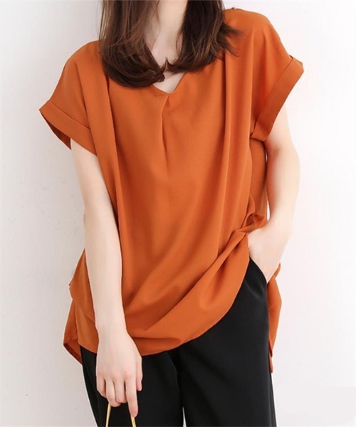 MAISON DE THERESE（メゾン ド テレーズ）の「バックﾌﾟﾘｰﾂ切替ブラウス（シャツ/ブラウス・レディース・ホワイト/オレンジ・FREE）」の13枚目の写真