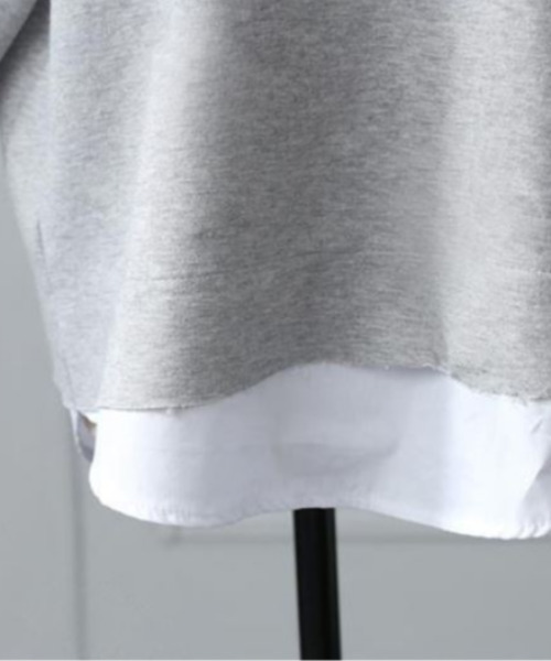 emi+（エミプラス）の「レイヤード風7分袖カットソー+センタープレスパンツセットアップ（セットアップ・レディース・グレー/ネイビー/ブラック/ブルー/ベージュ/チャコールグレー/ライトブルー/カーキ・S/M/L/XL）」の10枚目の写真