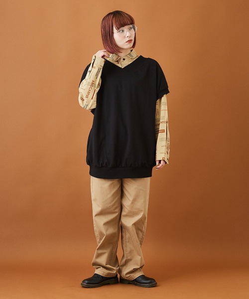 CUBE SUGAR（キューブシュガー）の「ブロードクロス 総柄プリント レギュラーシャツ（シャツ/ブラウス・レディース・ホワイト/チャコールグレー/ベージュ・M）」の19枚目の写真