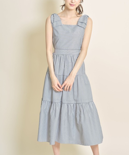 ワンピース ドレス ワンピースcloset トッコ クローゼット のファッション 肩りぼんストライプティアードマキシワンピース ワンピース Tocco ワンピース ドレス ワンピースcloset トッコ クローゼット のファッション 肩りぼんストライプティアードマキシワンピース ワンピース Tocco