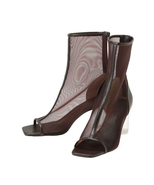 MERCURYDUO（マーキュリーデュオ）の「クリアヒールオープントゥメッシュブーツ（その他シューズ・レディース・ブラック/ブラウン/アイボリー・38/36）」の19枚目の写真