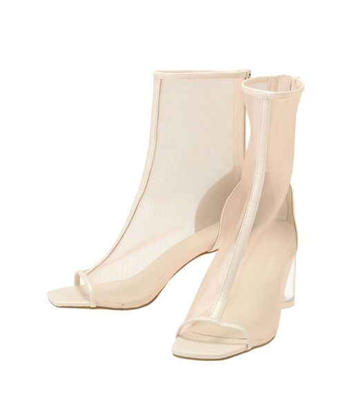 MERCURYDUO（マーキュリーデュオ）の「クリアヒールオープントゥメッシュブーツ（その他シューズ・レディース・ブラック/ブラウン/アイボリー・38/36）」の16枚目の写真