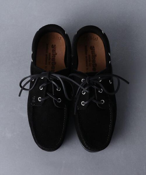 YUKETEN（ユケテン）の「＜YUKETEN（ユケテン）＞ スエード ボートシューズ（モカシン/デッキシューズ・メンズ・ブラック・8/9/7/7h/8h/9h）」の6枚目の写真