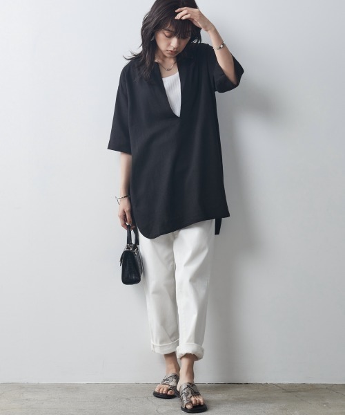GEVS.(ジェイヴィス)の「<大きいサイズ>ボーイフレンドデニムパンツ GEVS.(デニムパンツ・レディース・ネイビー系/ブルー系/ホワイト系・80/106/114/96/84/92/88/122/98)」の7枚目の写真