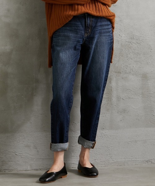 GEVS.(ジェイヴィス)の「<大きいサイズ>ボーイフレンドデニムパンツ GEVS.(デニムパンツ・レディース・ネイビー系/ブルー系/ホワイト系・80/106/114/96/84/92/88/122/98)」の8枚目の写真