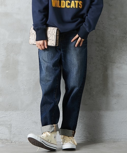 GEVS.(ジェイヴィス)の「<大きいサイズ>ボーイフレンドデニムパンツ GEVS.(デニムパンツ・レディース・ネイビー系/ブルー系/ホワイト系・80/106/114/96/84/92/88/122/98)」の13枚目の写真