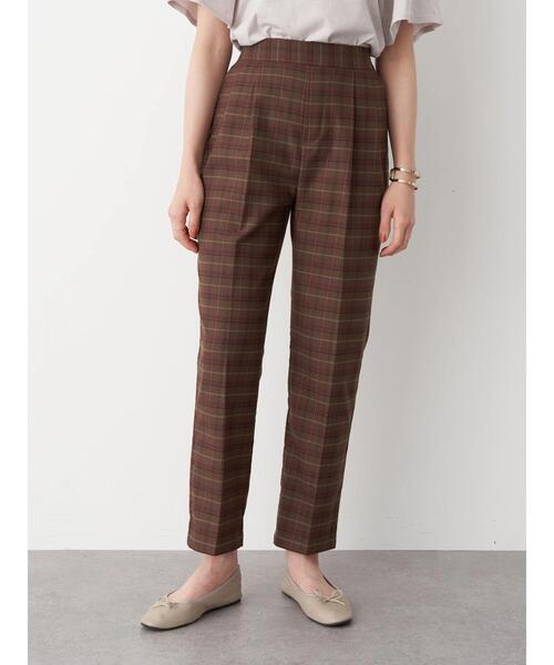 earth music&ecology（アースミュージックアンドエコロジー）の「ストレッチテーパードパンツ(チェック) ＊（その他パンツ・レディース・ブラウン/グレー/アイボリー・S/M/L）」の20枚目の写真
