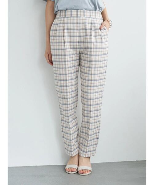 earth music&ecology（アースミュージックアンドエコロジー）の「ストレッチテーパードパンツ(チェック) ＊（その他パンツ・レディース・ブラウン/グレー/アイボリー・S/M/L）」の11枚目の写真