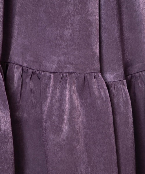 WEGO(ウィゴー)の「WEGO/サテンティアードフレアスカート(スカート・レディース・ブラック/パープル・FREE)」の7枚目の写真