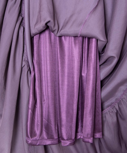 WEGO(ウィゴー)の「WEGO/サテンティアードフレアスカート(スカート・レディース・ブラック/パープル・FREE)」の8枚目の写真