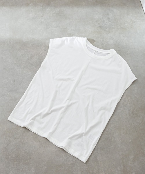 mystic（ミスティック）の「オーガニックコットンフレンチスリーブTシャツ（Tシャツ/カットソー・レディース・ブラック/グレー/オフホワイト/イエロー・FREE）」の22枚目の写真