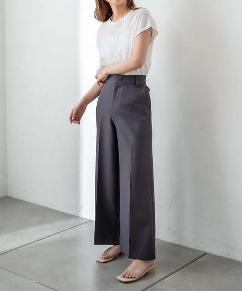 mystic（ミスティック）の「オーガニックコットンフレンチスリーブTシャツ（Tシャツ/カットソー・レディース・ブラック/グレー/オフホワイト/イエロー・FREE）」の8枚目の写真