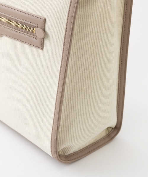 LOWELL things(ロウェル シングス)の「Carre/ファブリックフロントファスナ-2WAY BAG(トートバッグ・レディース・ブラウン/アイボリー/ダークベージュ・フリー)」の13枚目の写真