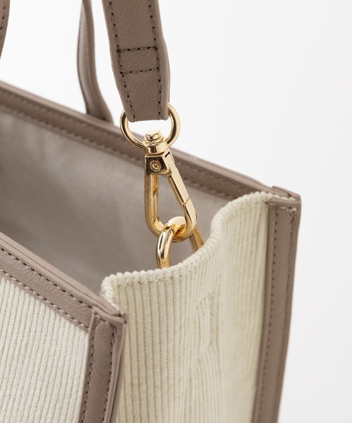 LOWELL things(ロウェル シングス)の「Carre/ファブリックフロントファスナ-2WAY BAG(トートバッグ・レディース・ブラウン/アイボリー/ダークベージュ・フリー)」の14枚目の写真