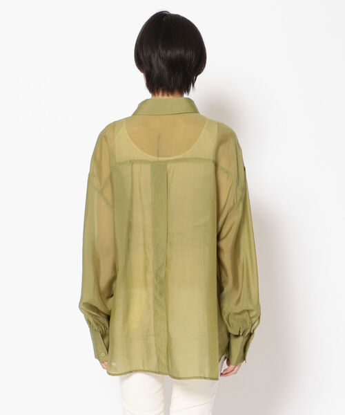 EACH.(イーチ)の「EACH(イーチ)BACK SLIT SEER SHIRT(シャツ/ブラウス・レディース・グリーン/ブルー/ピンク・FREE)」の5枚目の写真