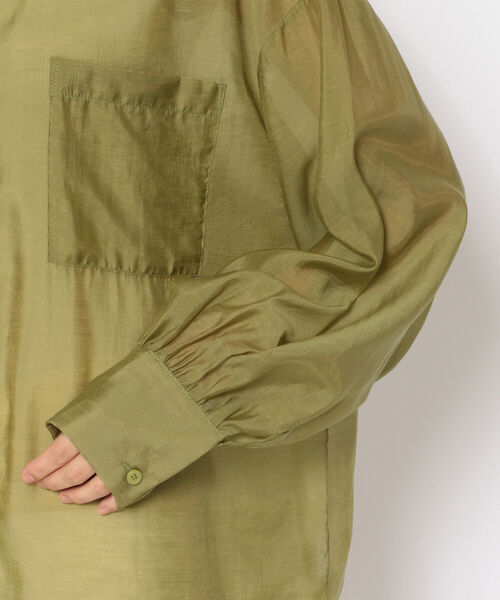 EACH.(イーチ)の「EACH(イーチ)BACK SLIT SEER SHIRT(シャツ/ブラウス・レディース・グリーン/ブルー/ピンク・FREE)」の8枚目の写真