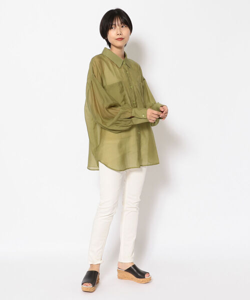 EACH.(イーチ)の「EACH(イーチ)BACK SLIT SEER SHIRT(シャツ/ブラウス・レディース・グリーン/ブルー/ピンク・FREE)」の13枚目の写真