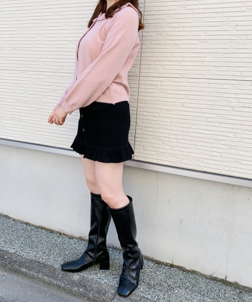 Loueme(ルエム)の「フリルニットカーディガン(カーディガン/ボレロ・レディース・アイボリー/ピンク・FREE)」の17枚目の写真