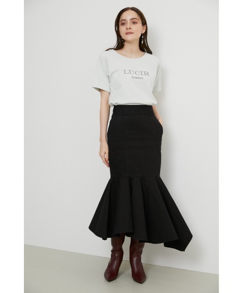 rienda(リエンダ)の「アシンメトリーマーメイドカラーデニムスカート(デニムスカート・レディース・ブラック/ライトベージュ・SMALL/MEDIUM)」の5枚目の写真