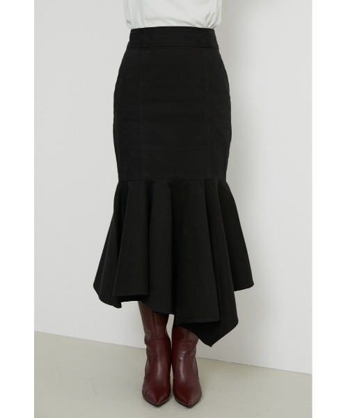 rienda(リエンダ)の「アシンメトリーマーメイドカラーデニムスカート(デニムスカート・レディース・ブラック/ライトベージュ・SMALL/MEDIUM)」の7枚目の写真