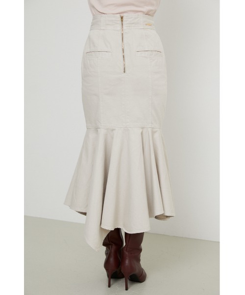 rienda(リエンダ)の「アシンメトリーマーメイドカラーデニムスカート(デニムスカート・レディース・ブラック/ライトベージュ・SMALL/MEDIUM)」の4枚目の写真