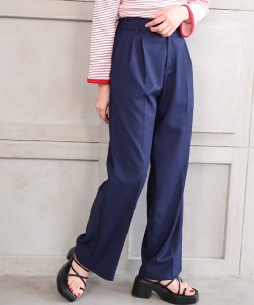 moment+（モーメントプラス）の「TRギャバ ツータックカラーパンツ（スラックス・レディース・ブラック/杢グレー/グリーン/ピンク/レッド/ネイビー・M/L/S）」の18枚目の写真