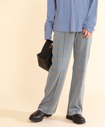 Ray BEAMS | Ray BEAMS / チェック ジャカード フレア パンツ(その他パンツ)